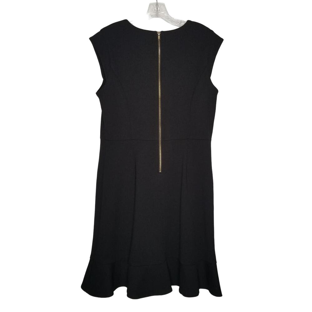 Shelby + Palmer Black Sheath Dress, Ruffle Detail, Cap Sleeve, Modest, Size 12 - Picture 3 of 10